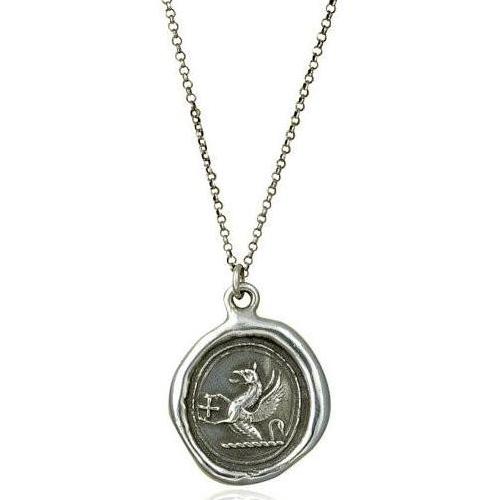 Guardianship and Faith, Wax Seal Necklace of Griffin and Cross - The Whole 9 Gallery