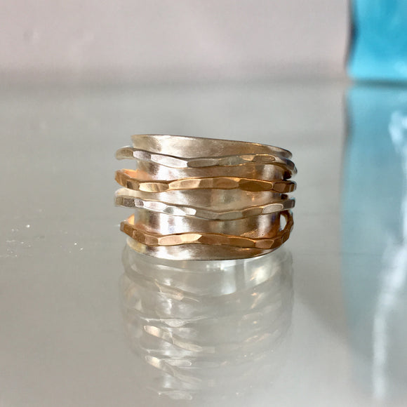 Silver and Gold Wave Ringj + i Jewelry - The Whole 9 Gallery