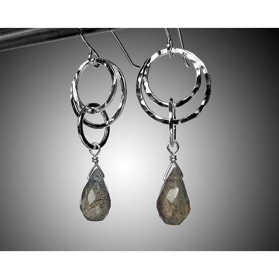 Labradorite Small Circle Earrings - The Whole 9 Gallery