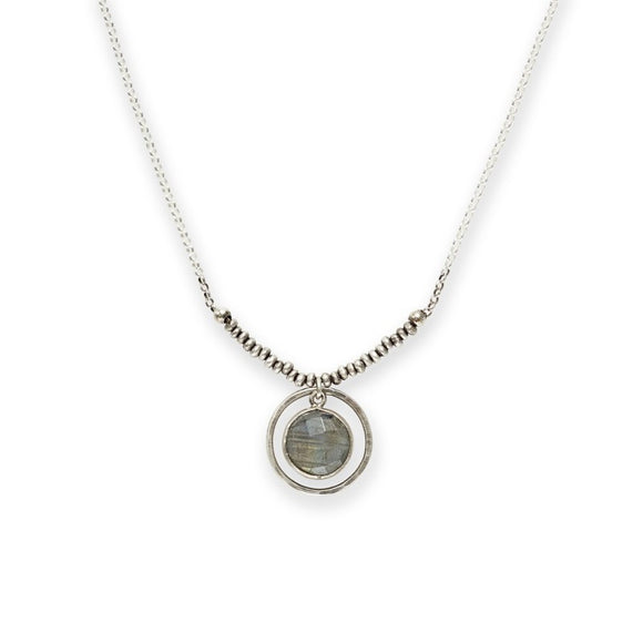 Faceted Labradorite Necklace with Sterling Circlej + i Jewelry - The Whole 9 Gallery