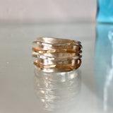 Silver and Gold Wave Ring