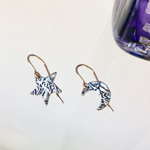 Moon and Star Earrings - The Whole 9 Gallery