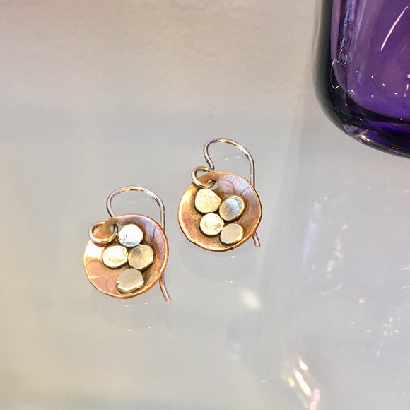 Brass and Sterling Silver button EarringsJoanna Craft - The Whole 9 Gallery