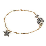 Moon and Star Bracelet with Herkimer Diamond
