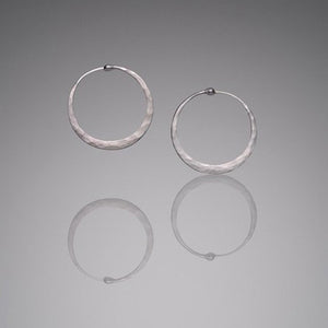 Hammered Sterling Silver Hoops, XXSmall