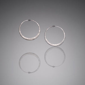 Hammered Sterling Silver Hoops, XSmall