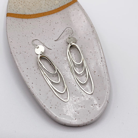 Silver Stacked Earrings by Joanna Craft