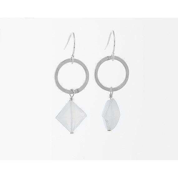 Moonstone Circle Earrings - The Whole 9 Gallery
