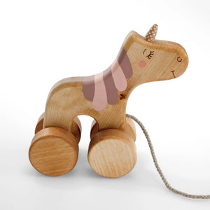 Wooden Pull Unicorn Toy